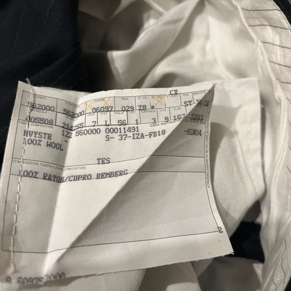 Ermenegildo Zegna Centoventimila Wool Suit in Navy Pinstripe Size 56 - Picture 13 of 13